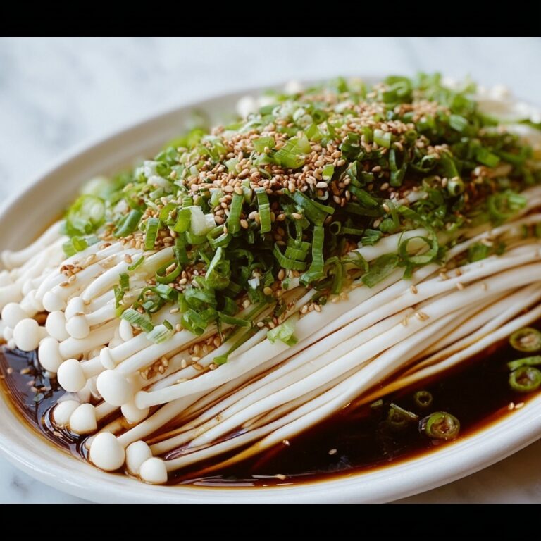 Enoki Mushrooms with Garlic & Scallion Sauce Recipe