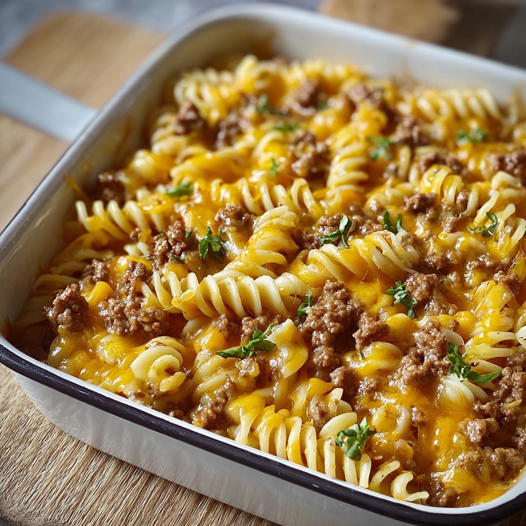 Loaded Cowboy Cheeseburger Casserole Recipe - Recipe Image