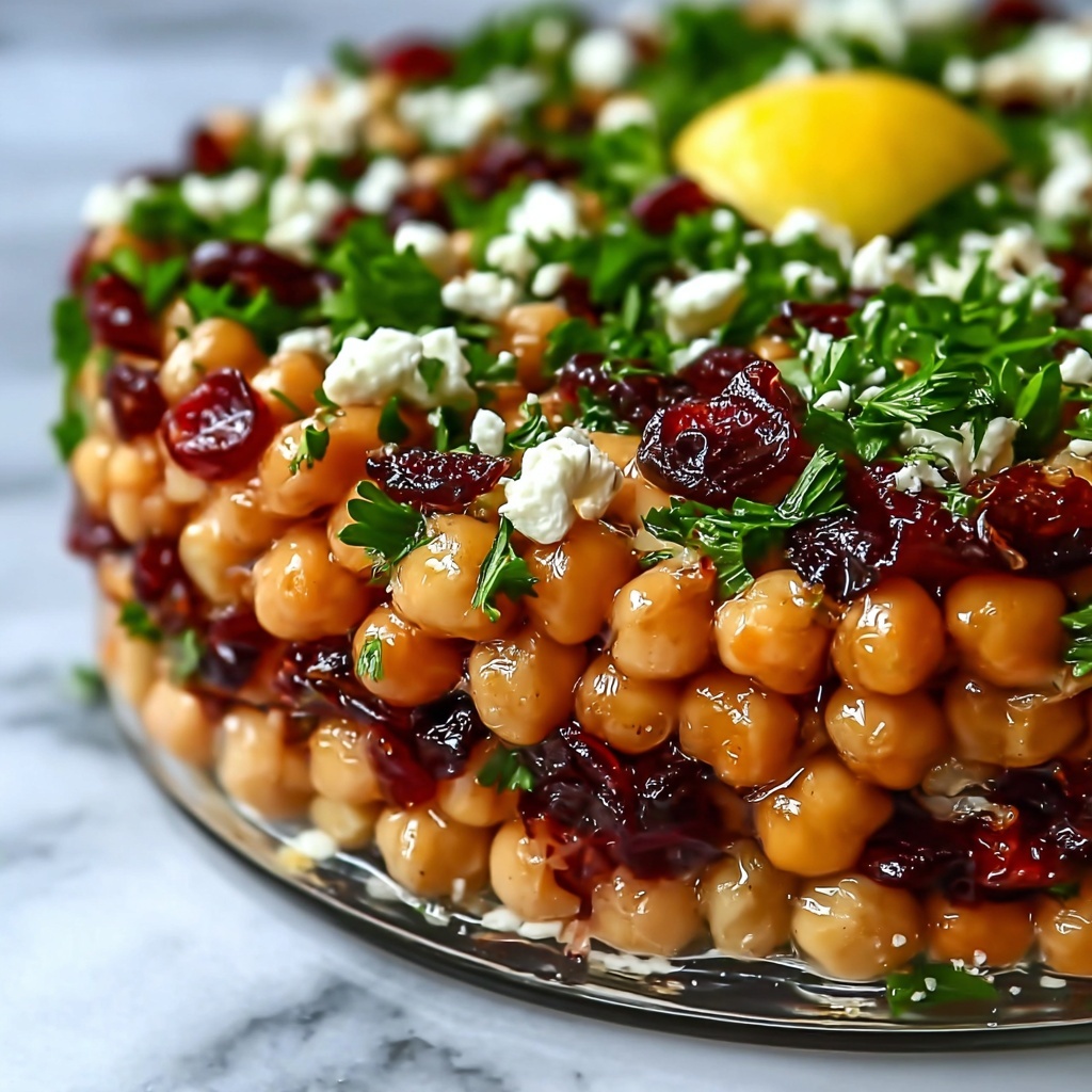 Feta & Cranberry Chickpea Salad with Lemon Vinaigrette Recipe - Recipe Image
