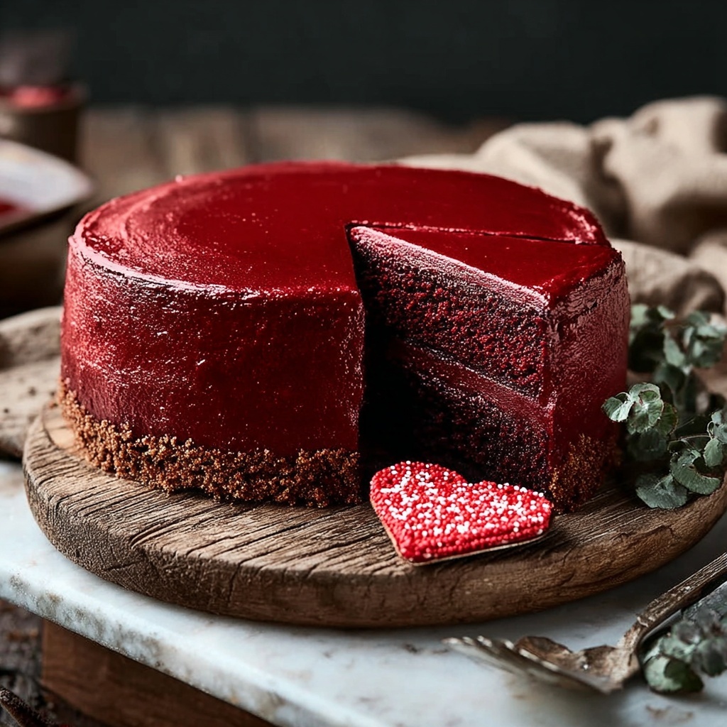 Valentine’s Day Red Velvet Cheesecake Recipe - Recipe Image