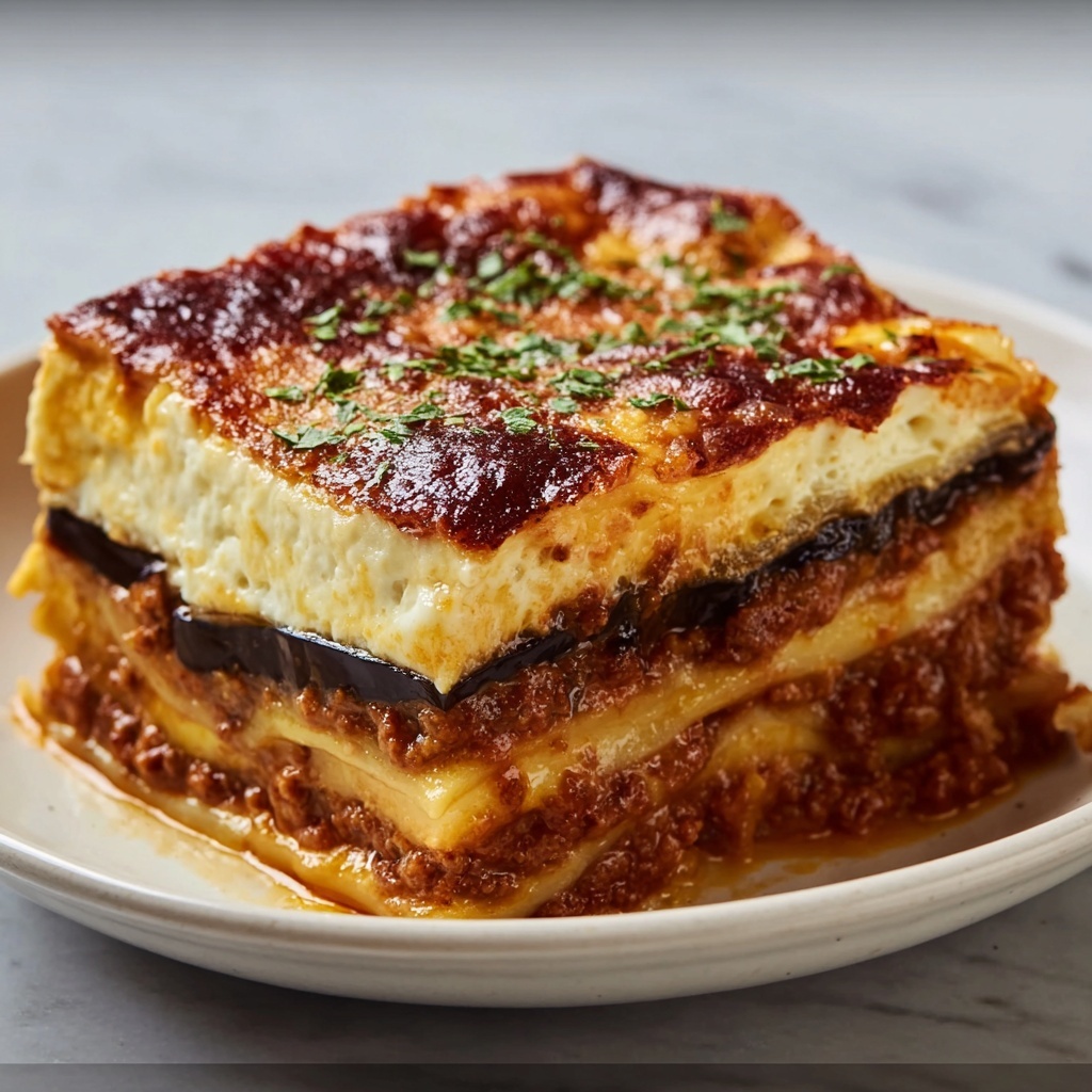 Classic Greek Eggplant Moussaka Recipe - Recipe Image