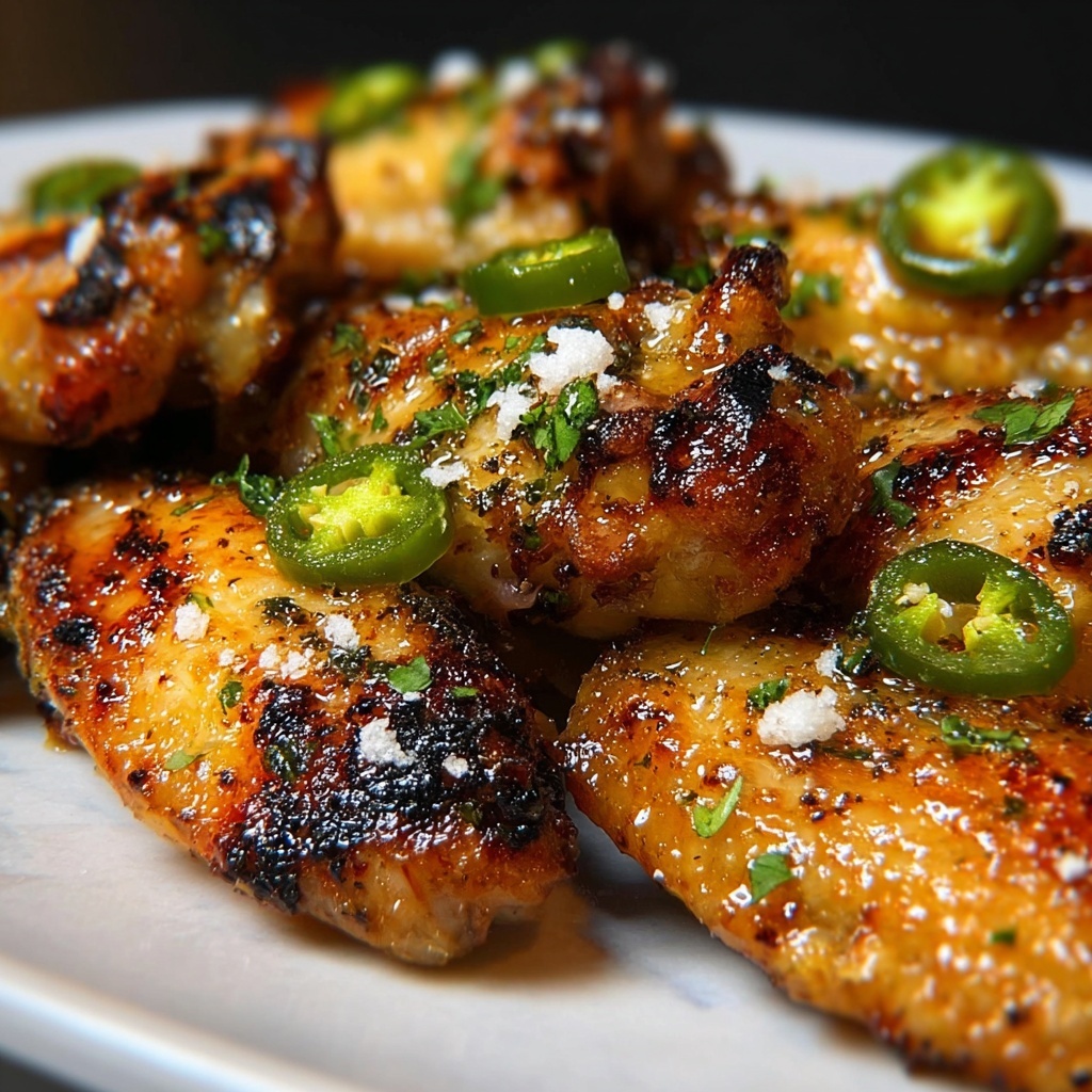 Grilled Chicken Wings with Peperoncini Garlic Butter Recipe - Recipe Image