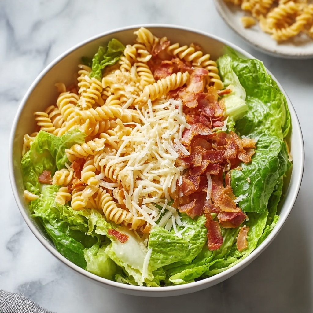 Caesar Pasta Salad with Parmesan, Cherry Tomatoes, and Optional Grilled Chicken Recipe - Recipe Image