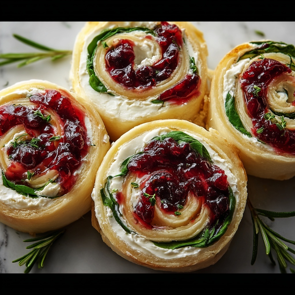 Cranberry Feta Pinwheels with Cream Cheese Recipe - Recipe Image