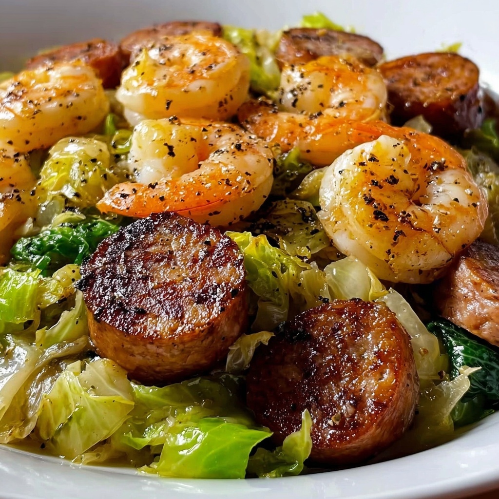 Fried Cabbage with Shrimp & Sausage Recipe - Recipe Image