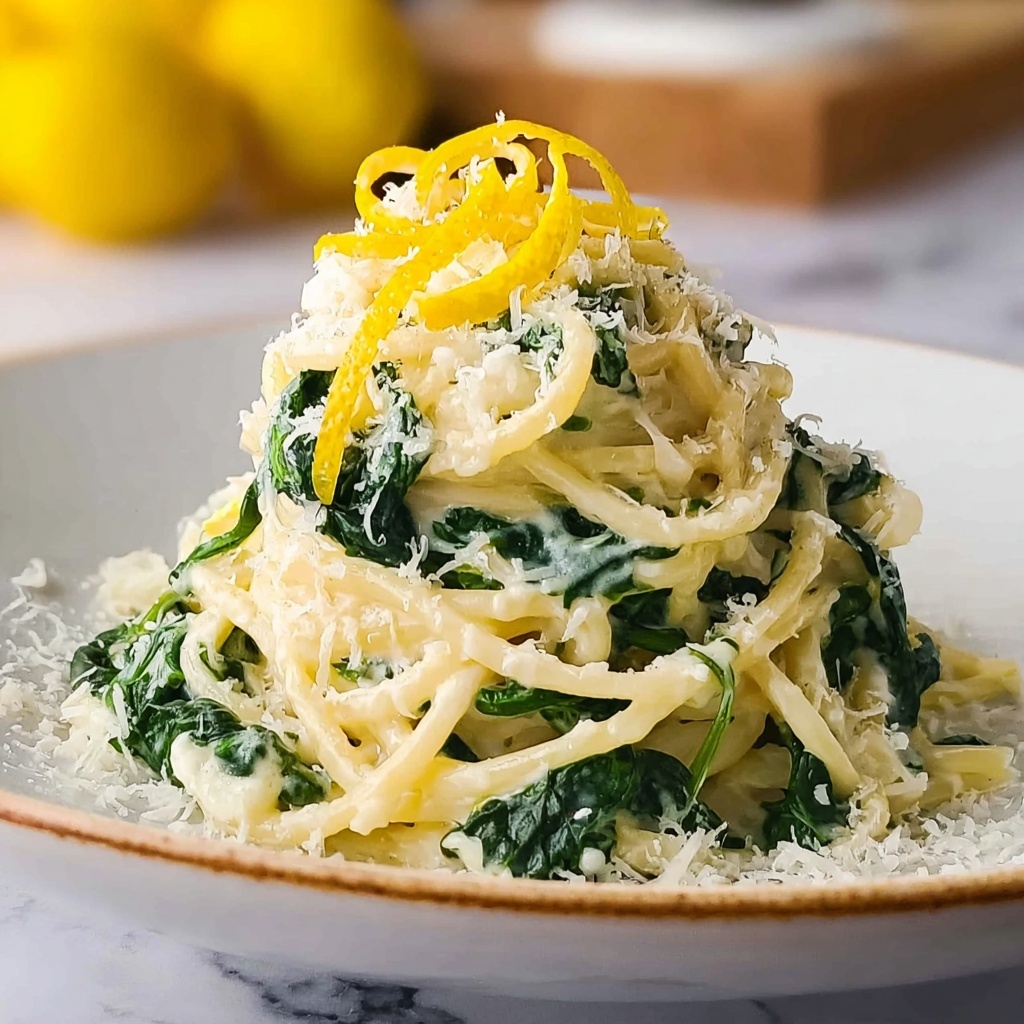 Ricotta Spinach Lemon Spaghetti Recipe - Recipe Image