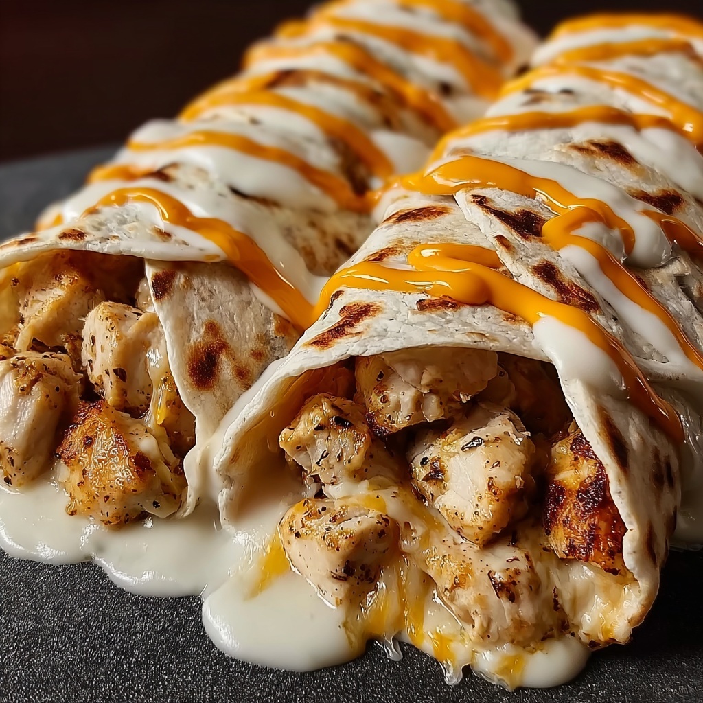 Cheesy Garlic Chicken Wraps Recipe - Recipe Image