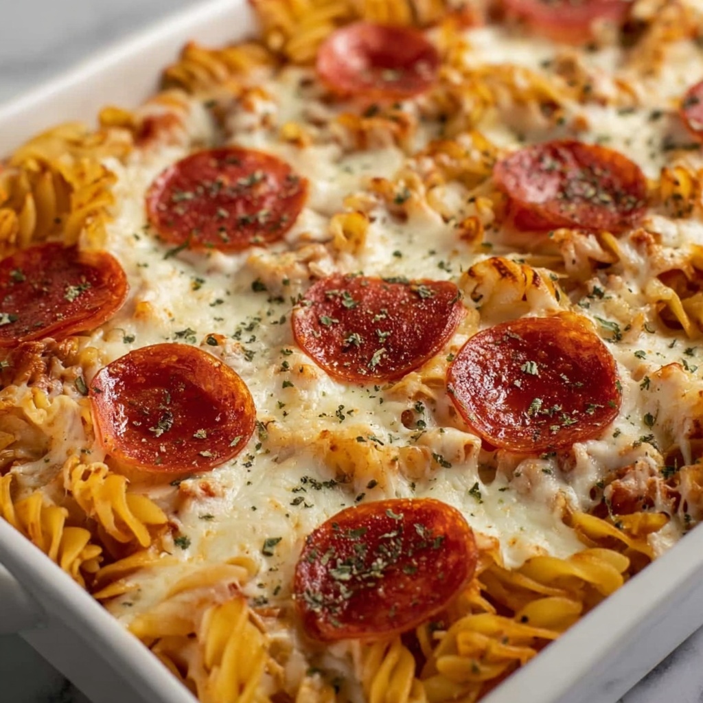Cheese Tortellini Pepperoni Pizza Casserole Recipe - Recipe Image