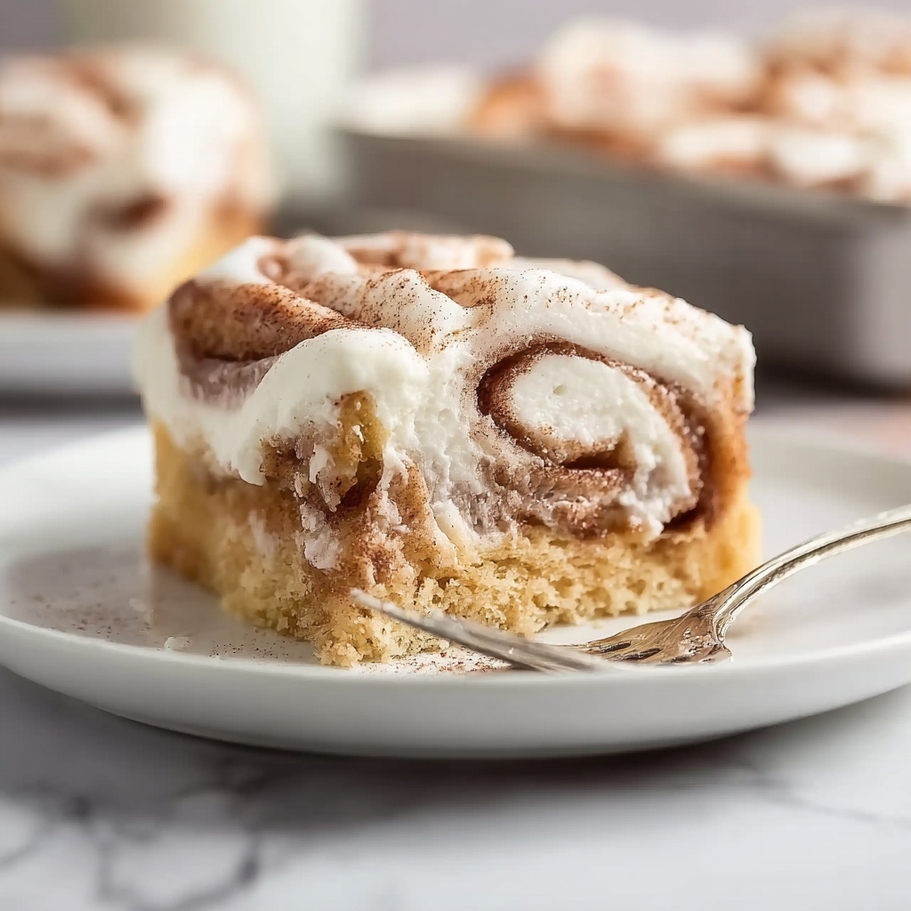 Cinnamon Roll Poke Cake Recipe - Recipe Image