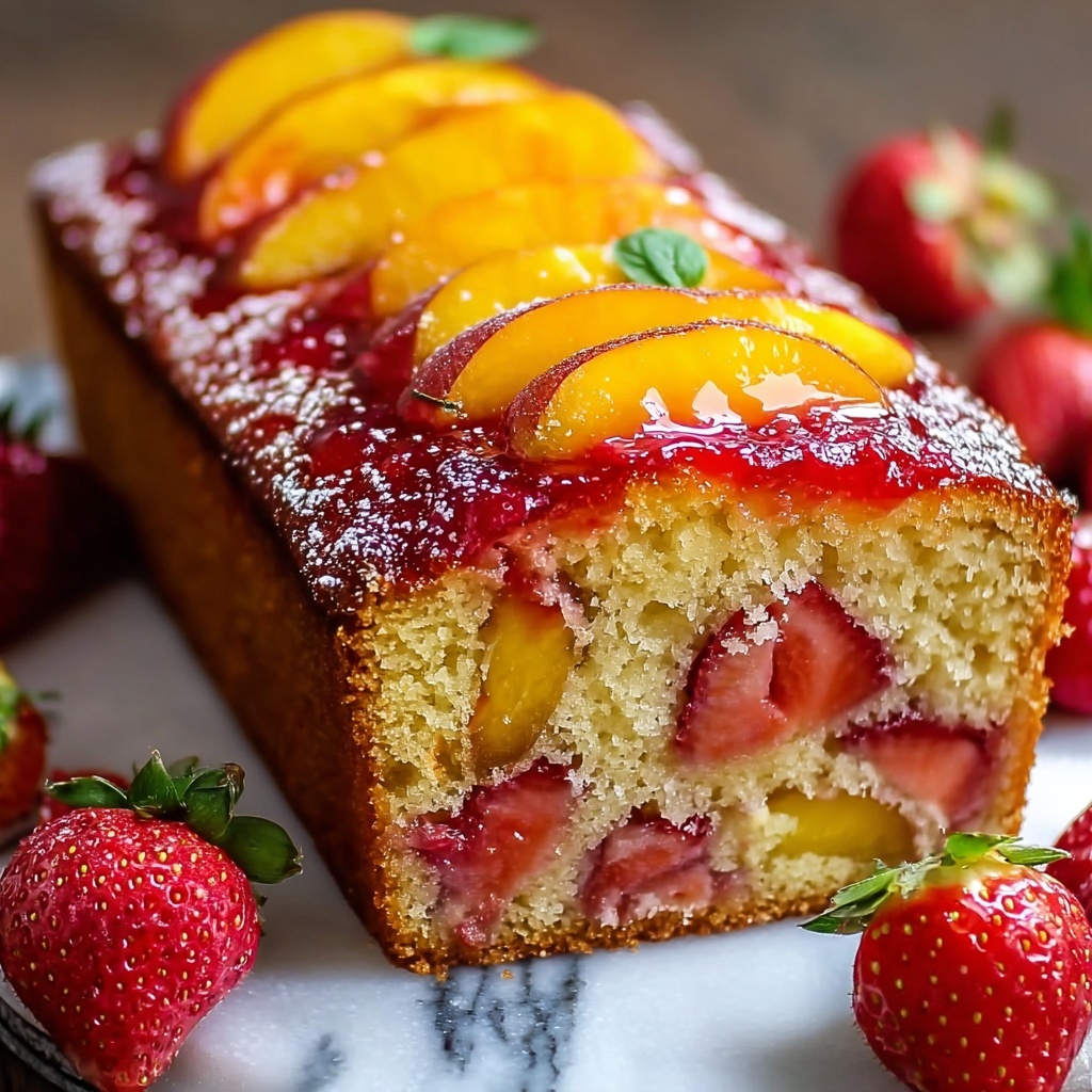 Refreshing Strawberry Peach Loaf Cake Recipe - Recipe Image
