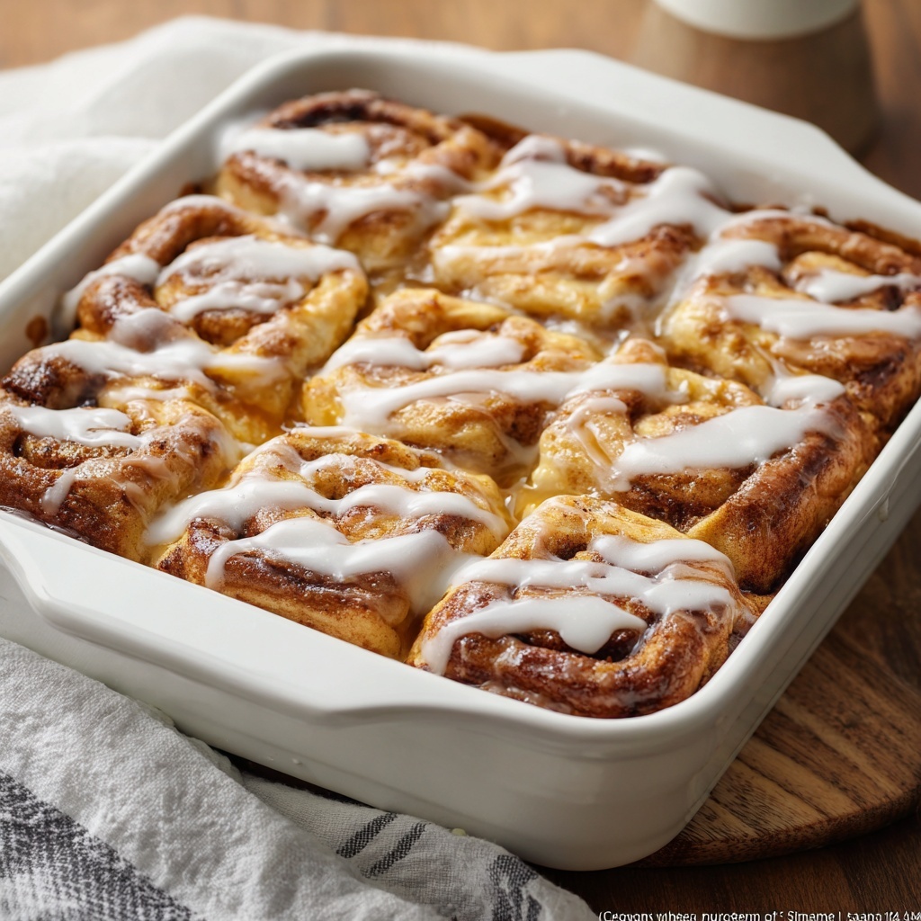 Easy Cinnamon Roll Casserole Recipe - Recipe Image