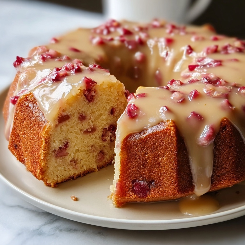 Rhubarb Cake with Butter Sauce Recipe - Recipe Image