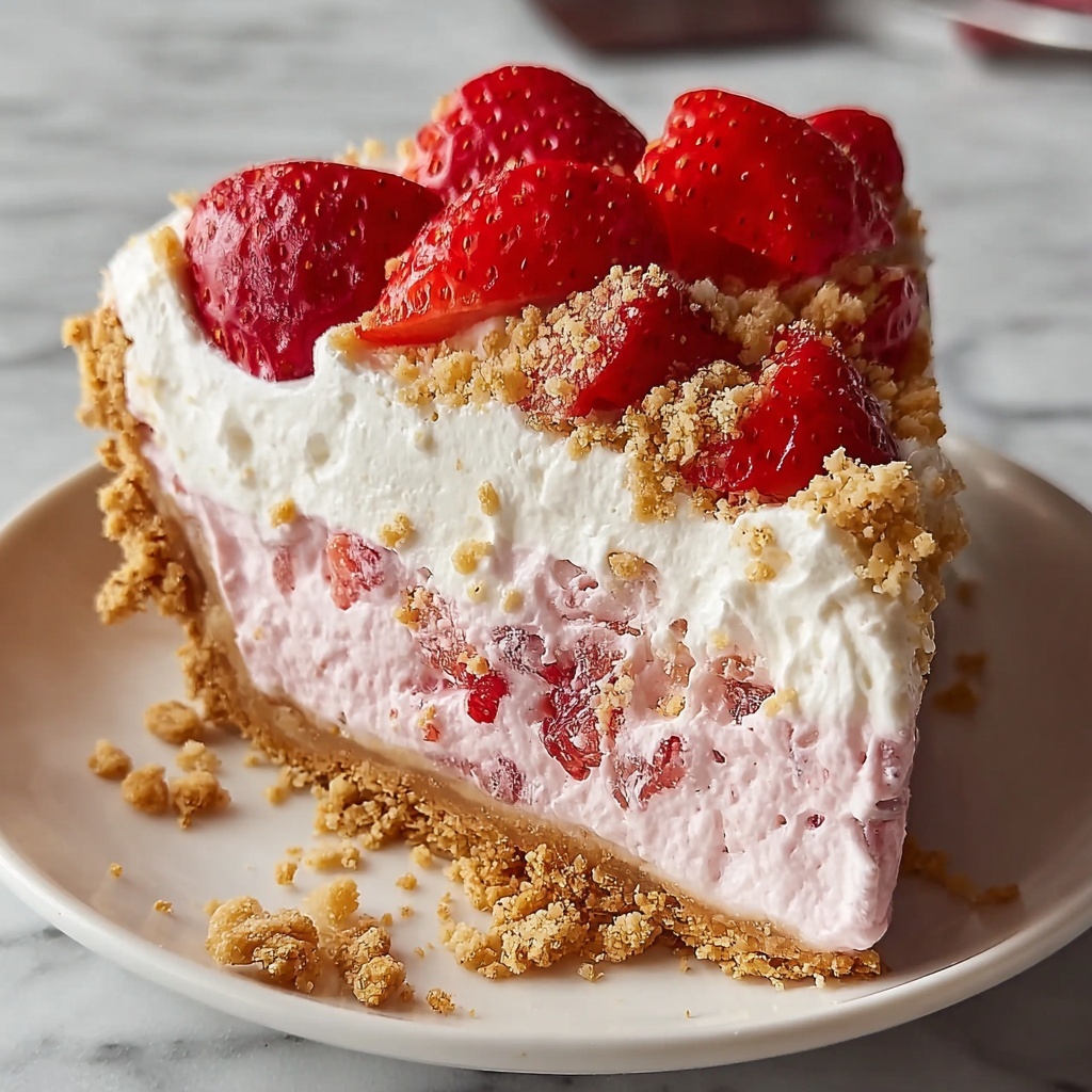 No-Bake Strawberry Crunch Cheesecake Recipe - Recipe Image