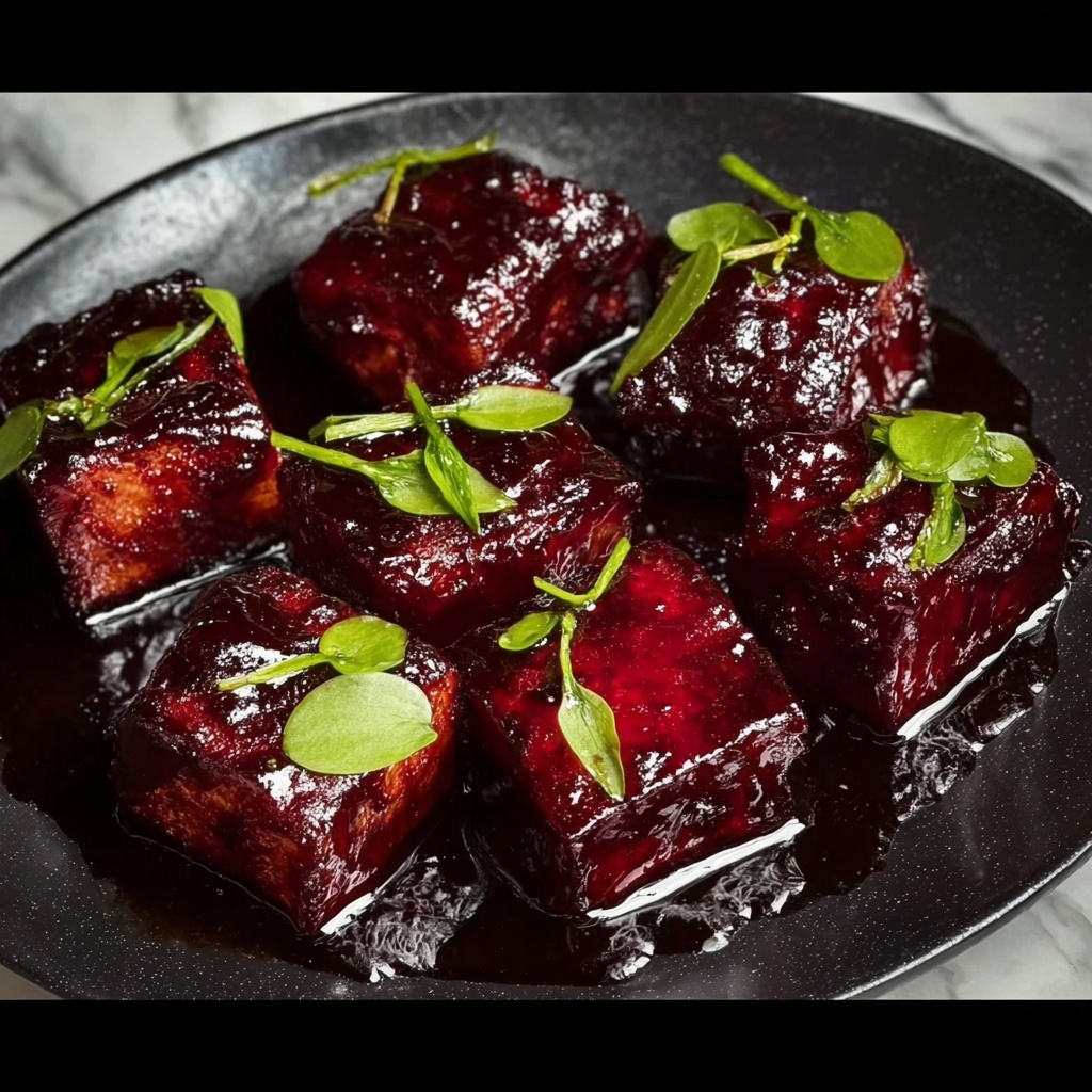 Blackberry Glazed Tofu with Black Pepper & Chili Recipe - Recipe Image