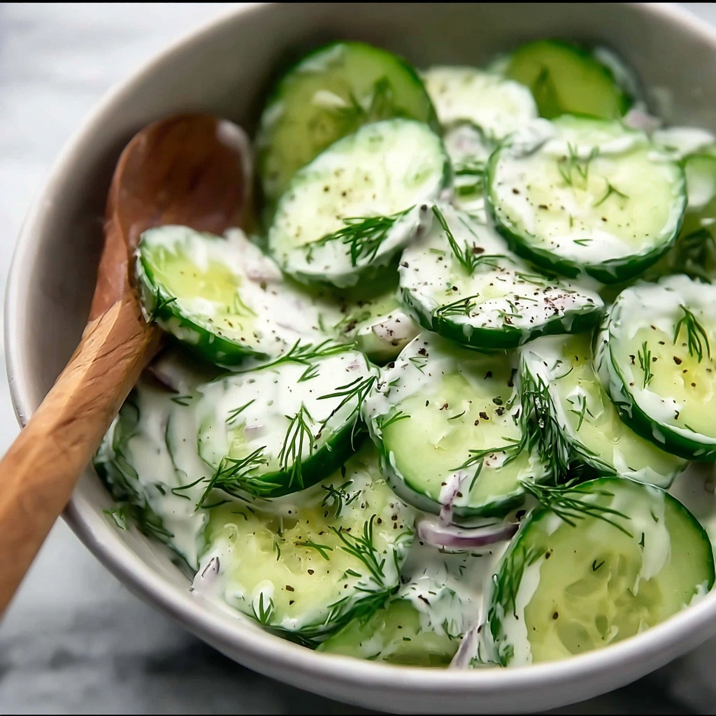 German Creamy Cucumber Salad Recipe - Recipe Image