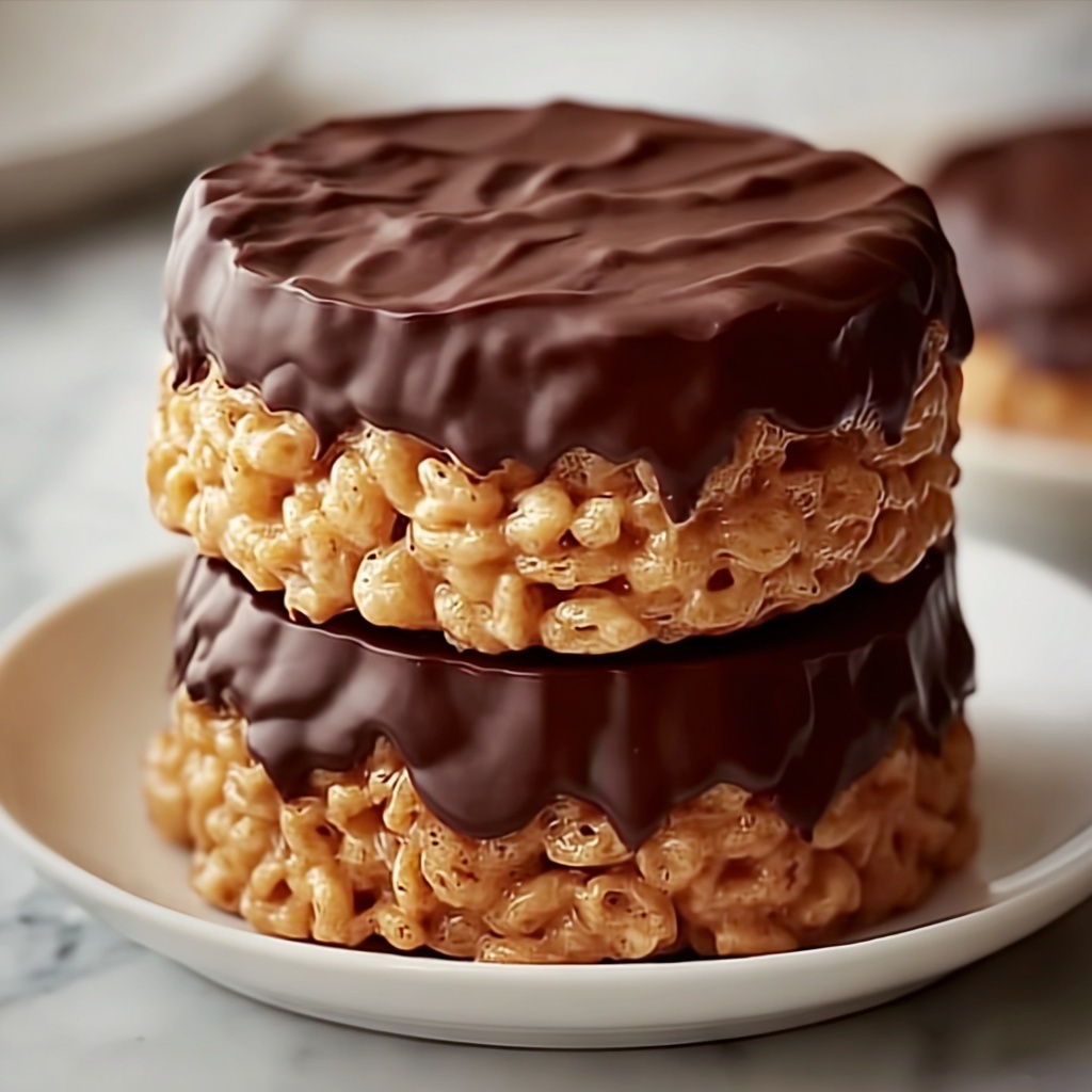 Peanut Butter Chocolate Rice Krispie Treat Cups Recipe - Recipe Image