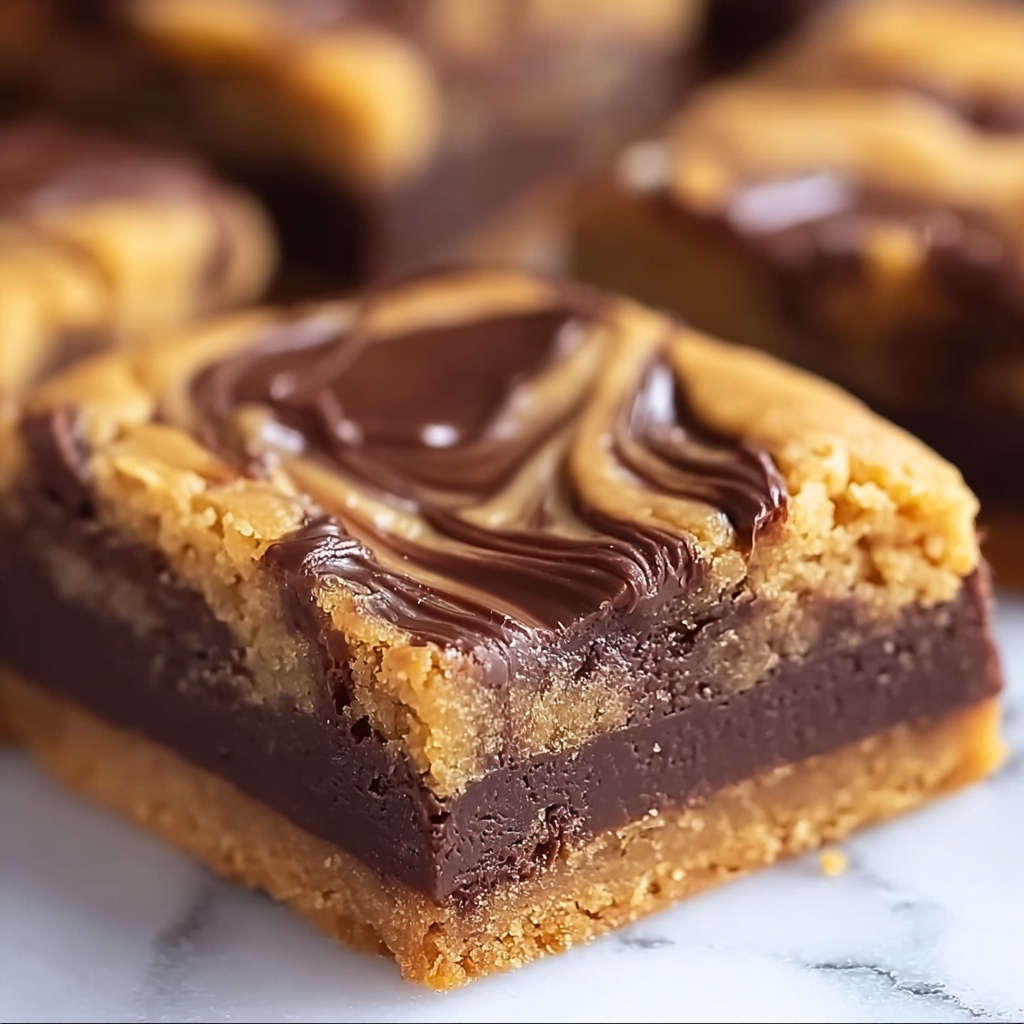 Peanut Butter Chocolate Swirl Blondies Recipe - Recipe Image