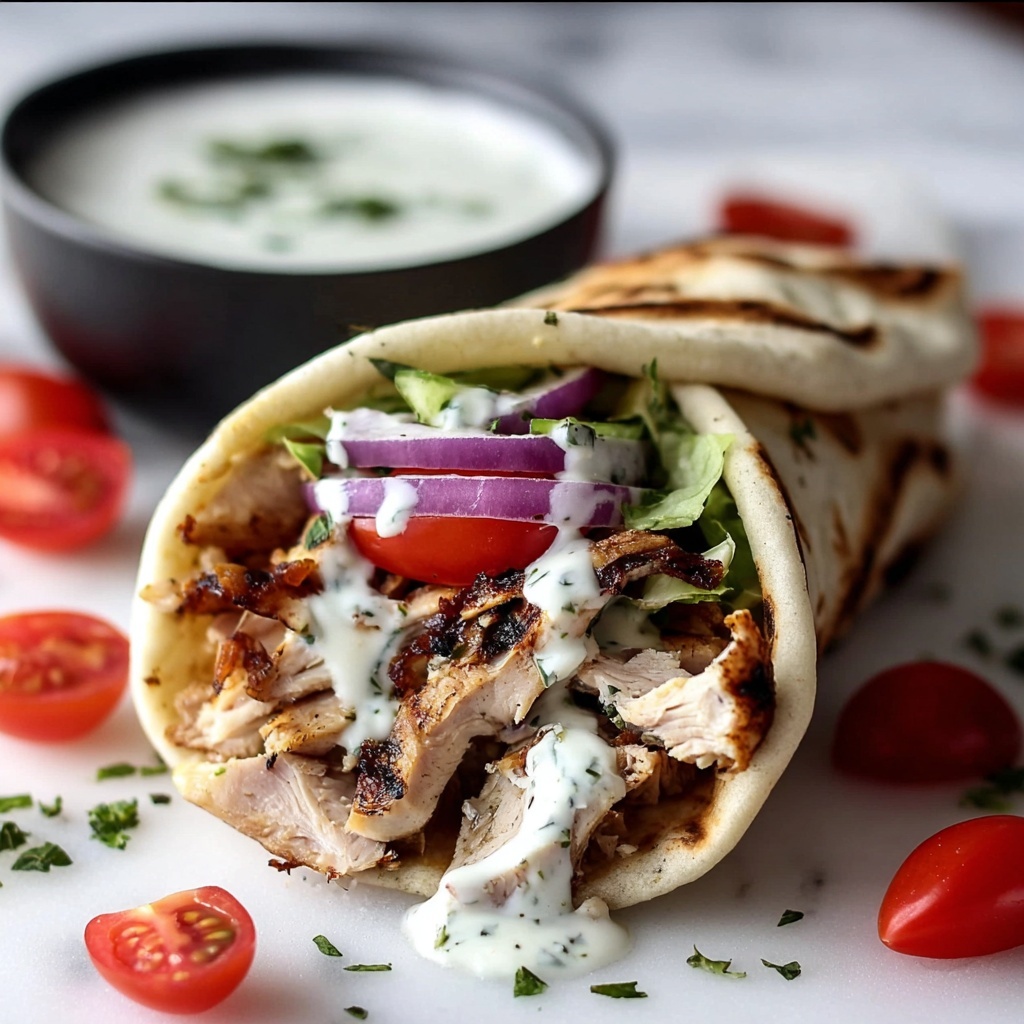 Chicken Gyros with Tzatziki and Fresh Vegetables Recipe - Recipe Image