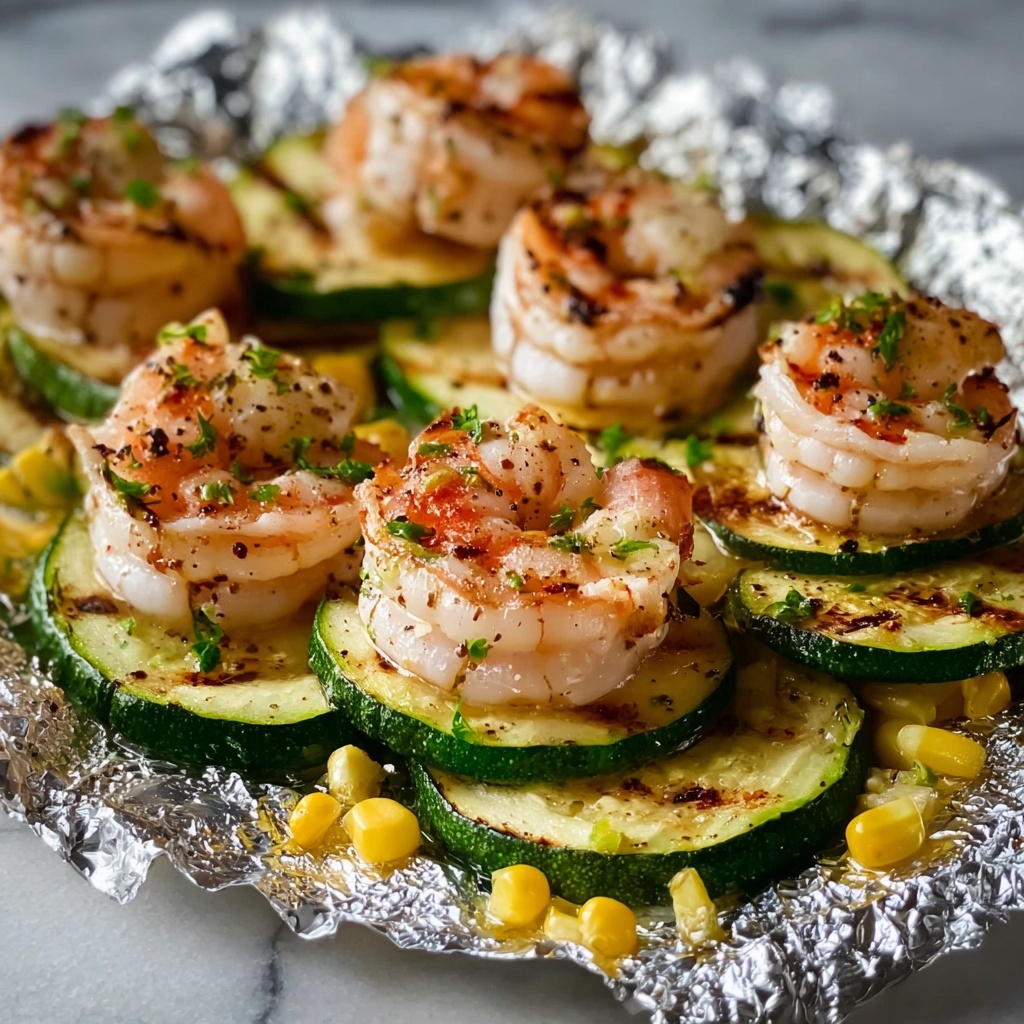 Grilled Shrimp, Zucchini, and Corn Foil Packets Recipe - Recipe Image