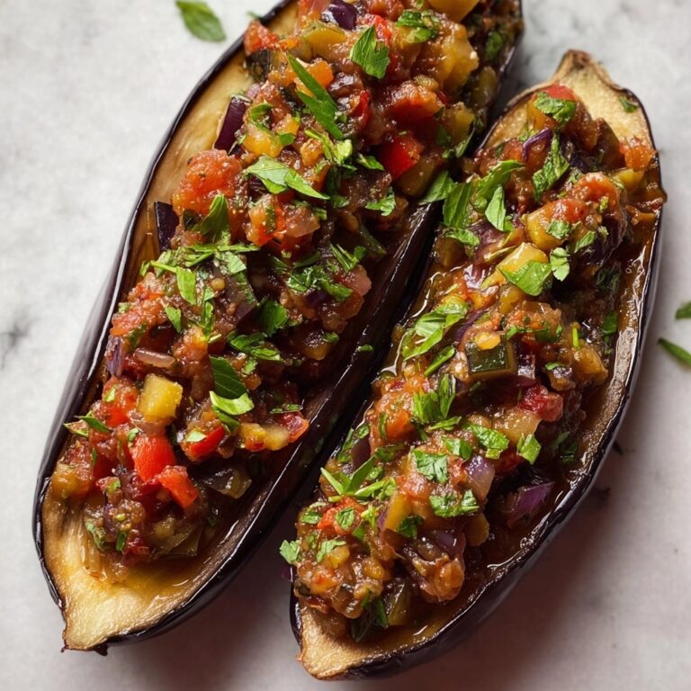 Stuffed Eggplant with Ground Beef, Rice, and Melted Mozzarella Recipe