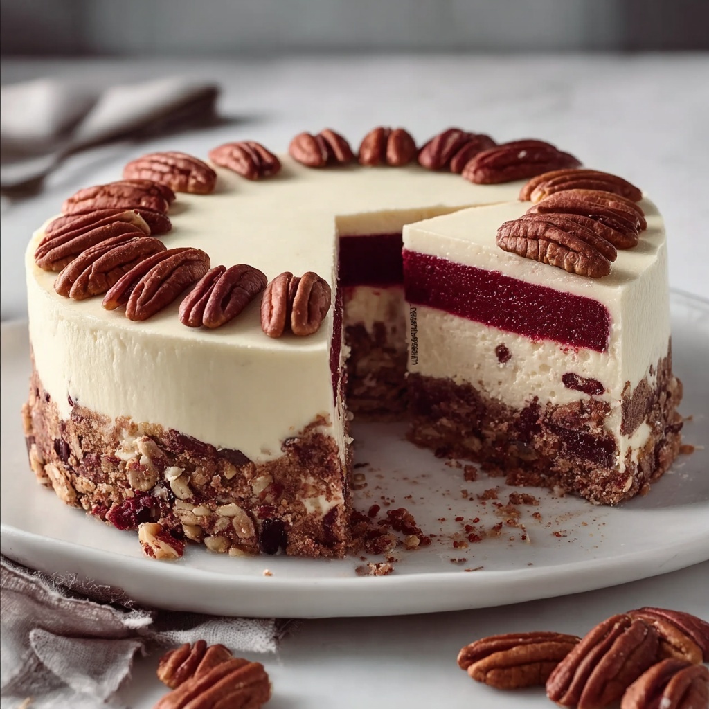Butter Pecan Red Velvet Cheesecake Recipe - Recipe Image