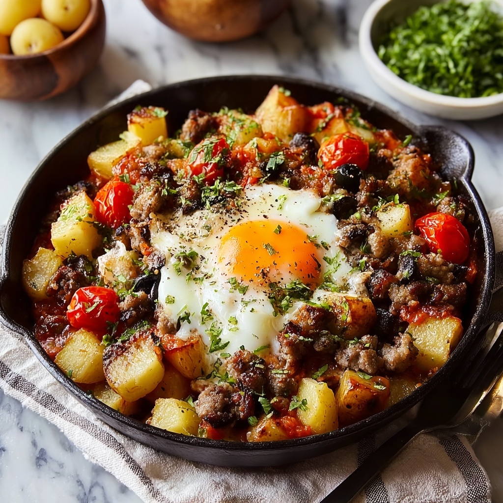 Roasted Potato & Sausage Hash with Spicy Tomato Butter Recipe - Recipe Image