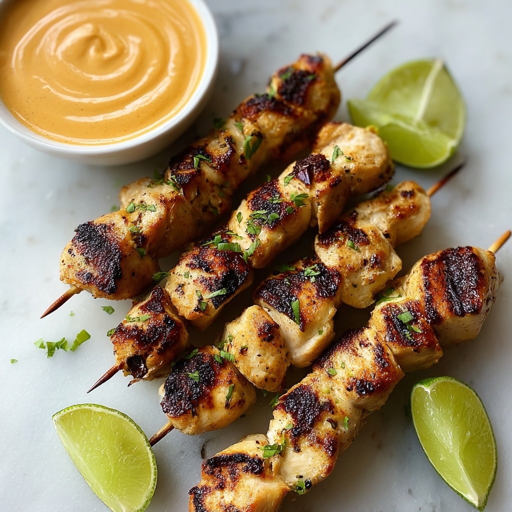 Thai Grilled Chicken Skewers with Coconut Peanut Sauce Recipe - Recipe Image