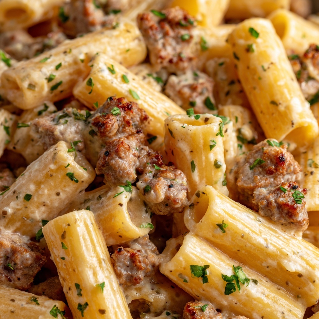 One-Pot Creamy Beef and Garlic Butter Pasta Recipe - Recipe Image
