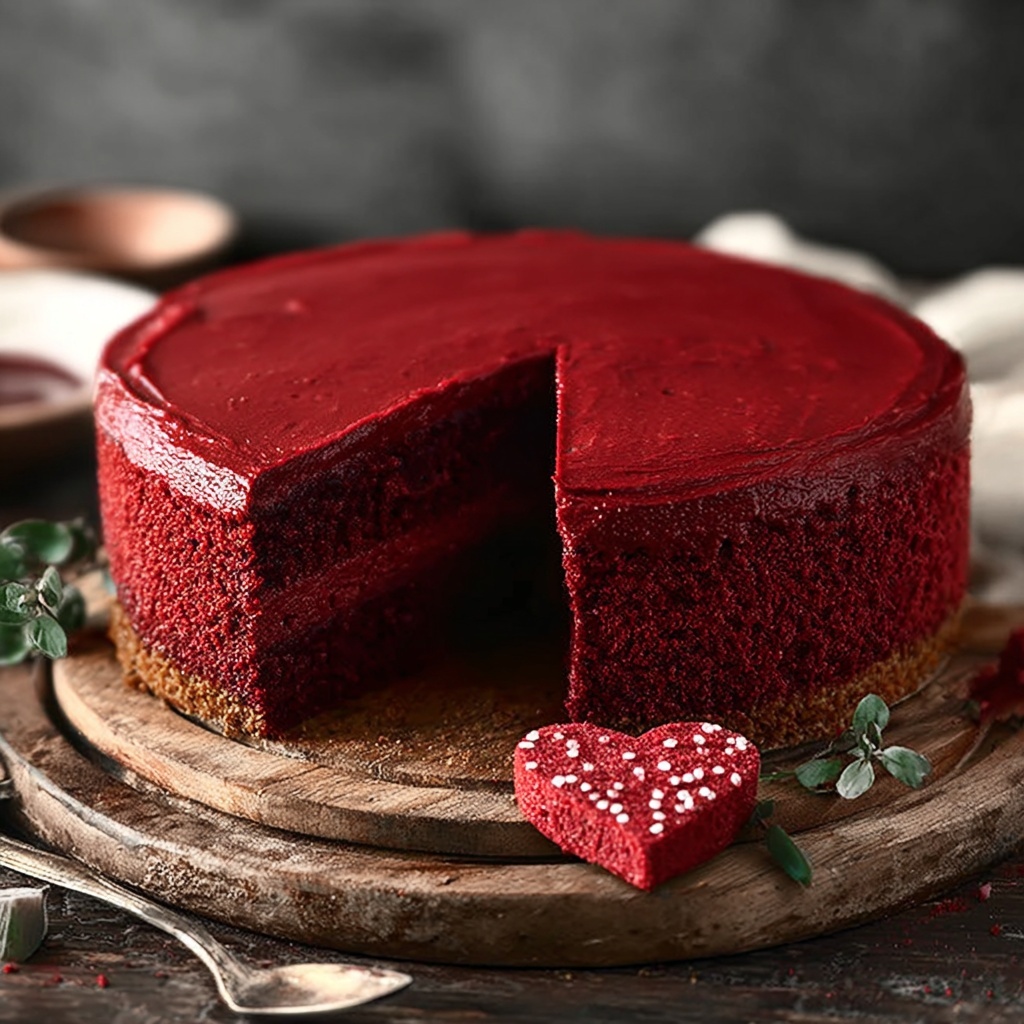 Valentine’s Day Red Velvet Cheesecake Recipe - Recipe Image