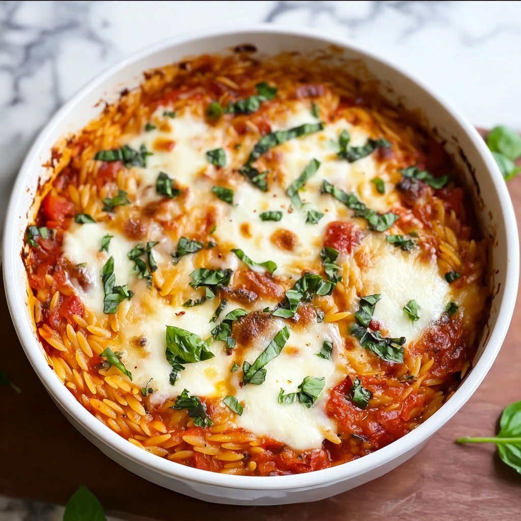 Baked Orzo Pasta with Spinach, Ricotta, and Mozzarella Recipe - Recipe Image