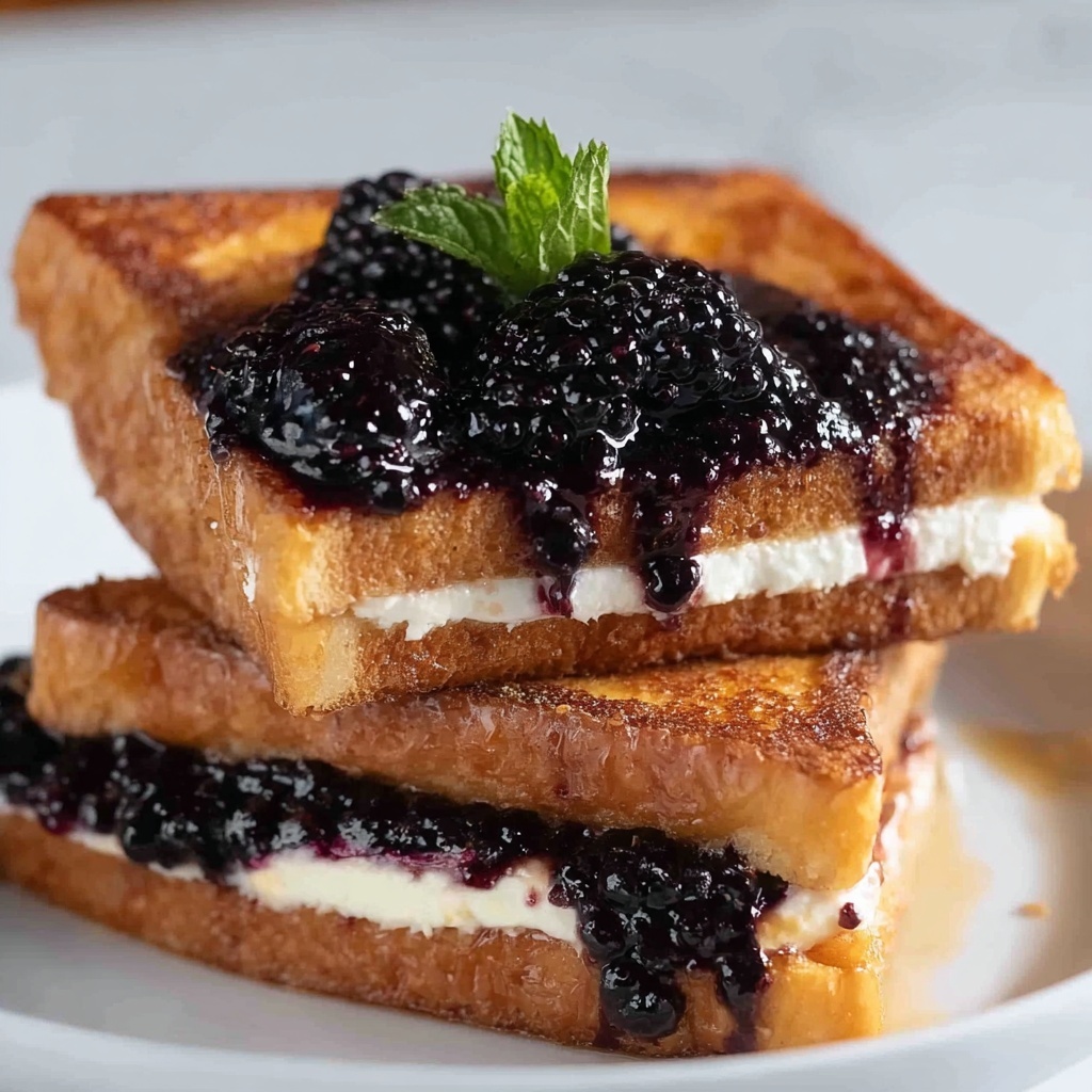 Cream Cheese Stuffed French Toast with Blackberry Recipe - Recipe Image