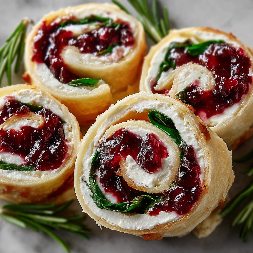 Cranberry Feta Pinwheels with Cream Cheese Recipe - Recipe Image