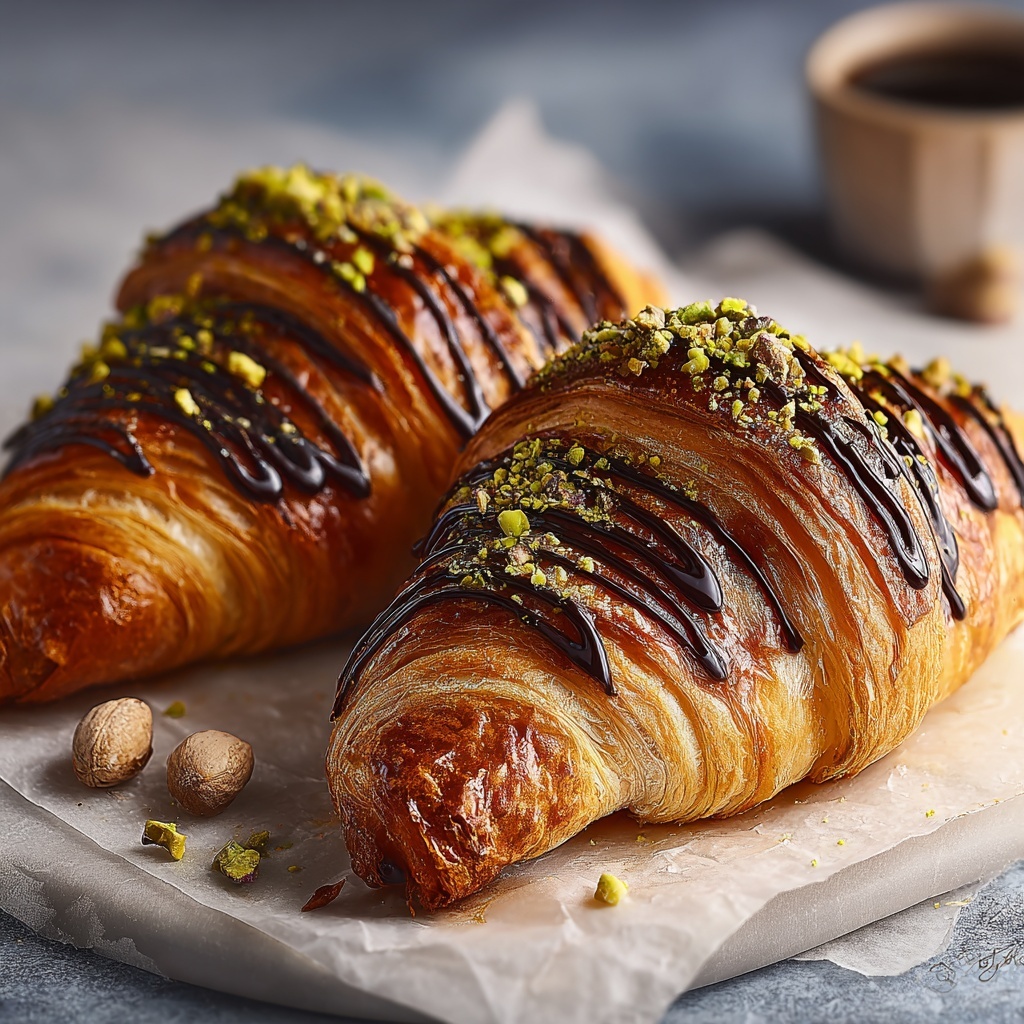 Pistachio Chocolate Croissants Recipe - Recipe Image