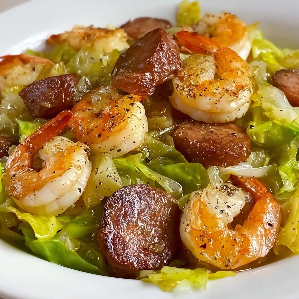 Fried Cabbage with Shrimp & Sausage Recipe - Recipe Image