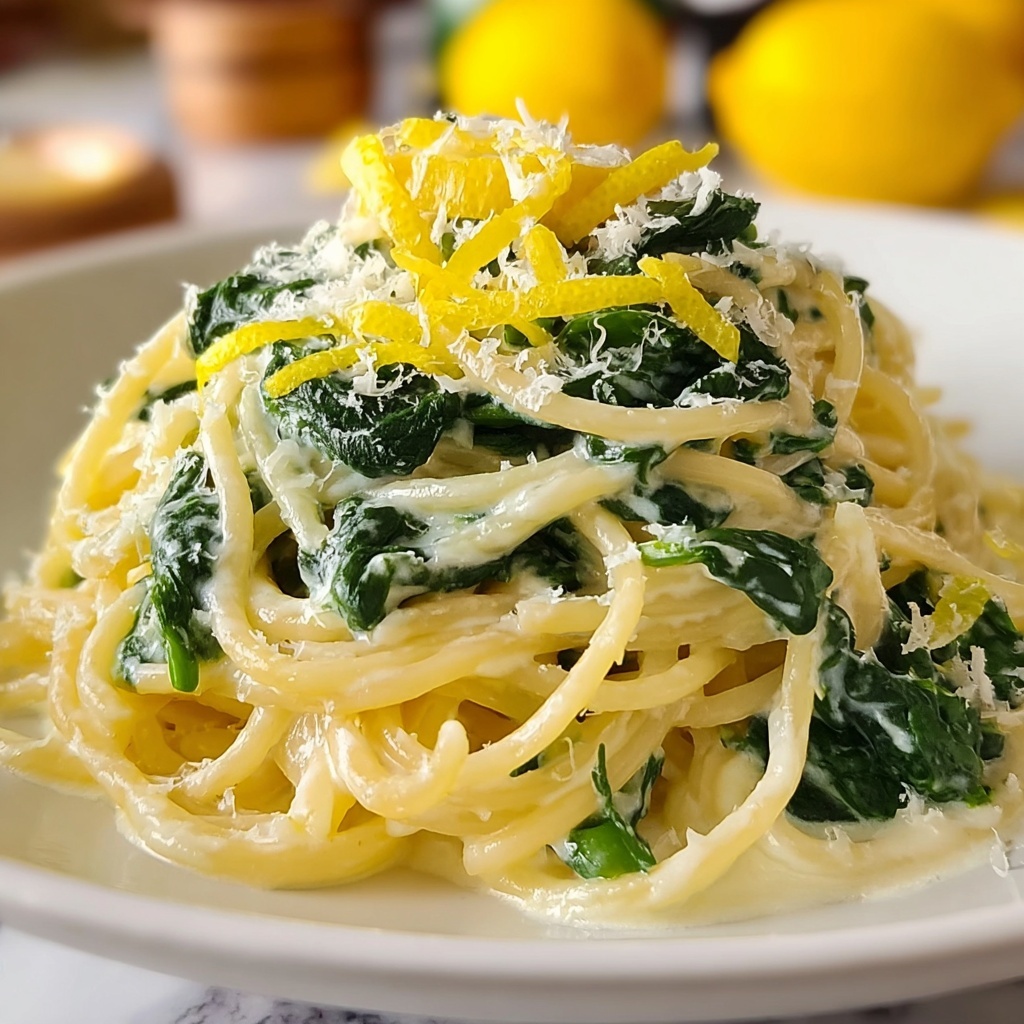 Ricotta Spinach Lemon Spaghetti Recipe - Recipe Image