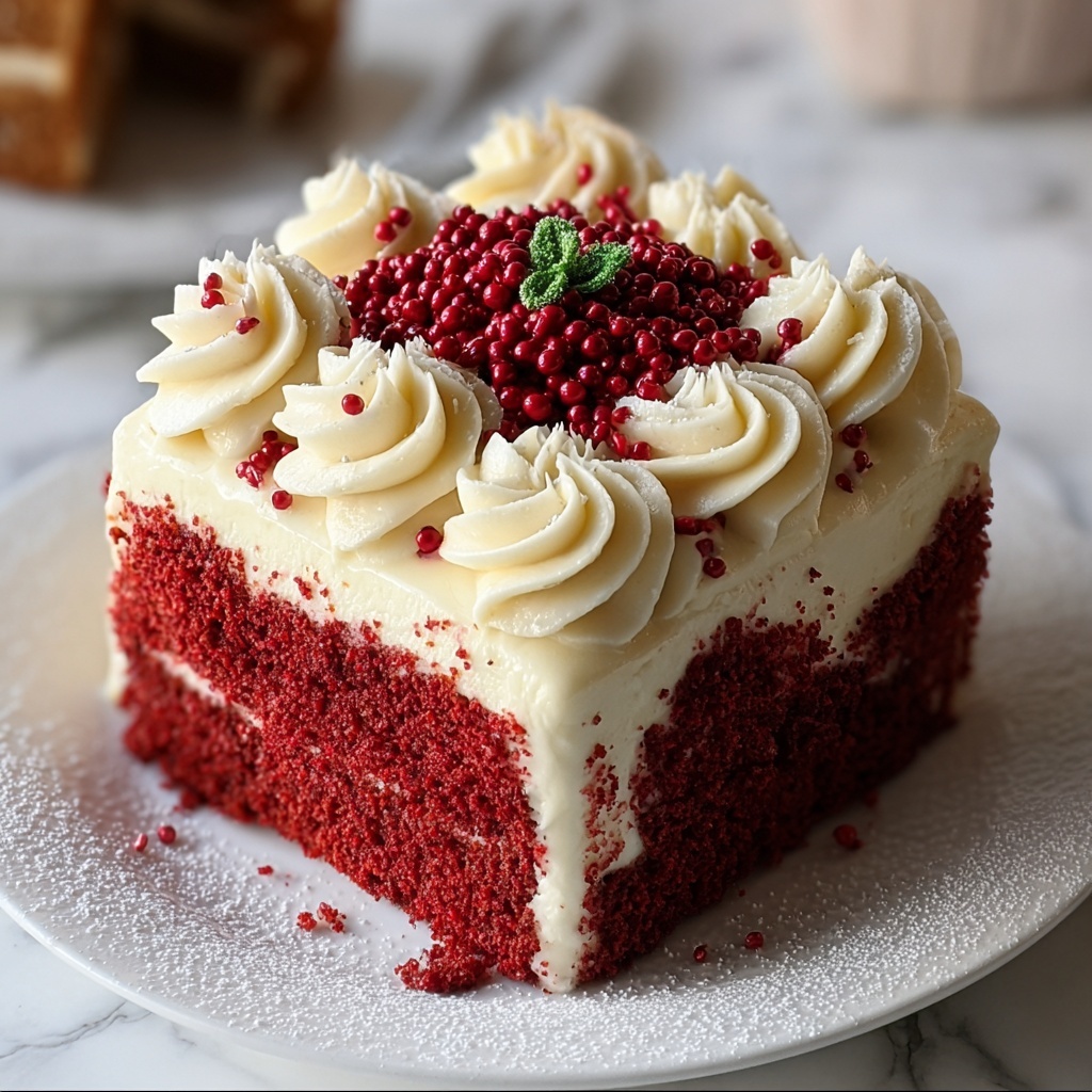 Christmas Red Velvet Poke Cake Recipe - Recipe Image