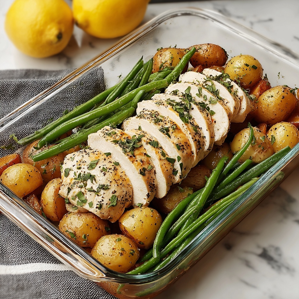 One-Pan Garlic Herb Chicken with Potatoes & Green Beans Recipe - Recipe Image