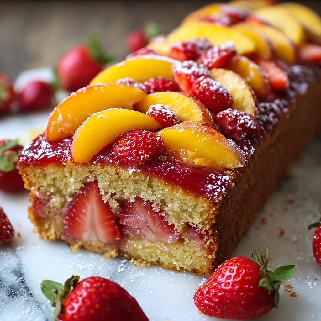 Refreshing Strawberry Peach Loaf Cake Recipe - Recipe Image