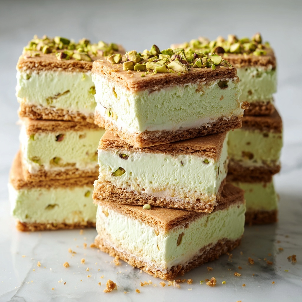 Pistachio Blondie Ice Cream Sandwiches Recipe - Recipe Image