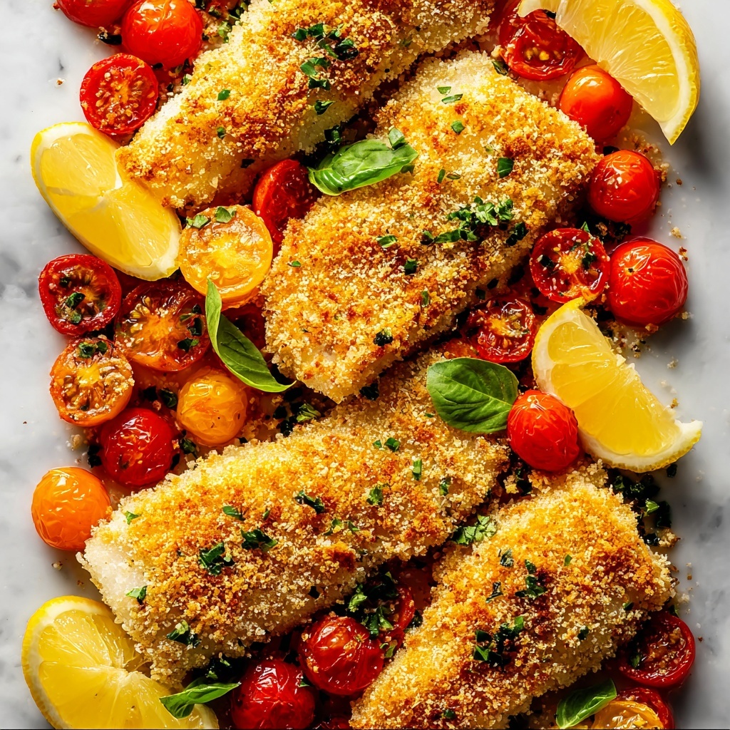 Everything Bagel Panko Crusted Cod with Cherry Tomatoes Recipe - Recipe Image