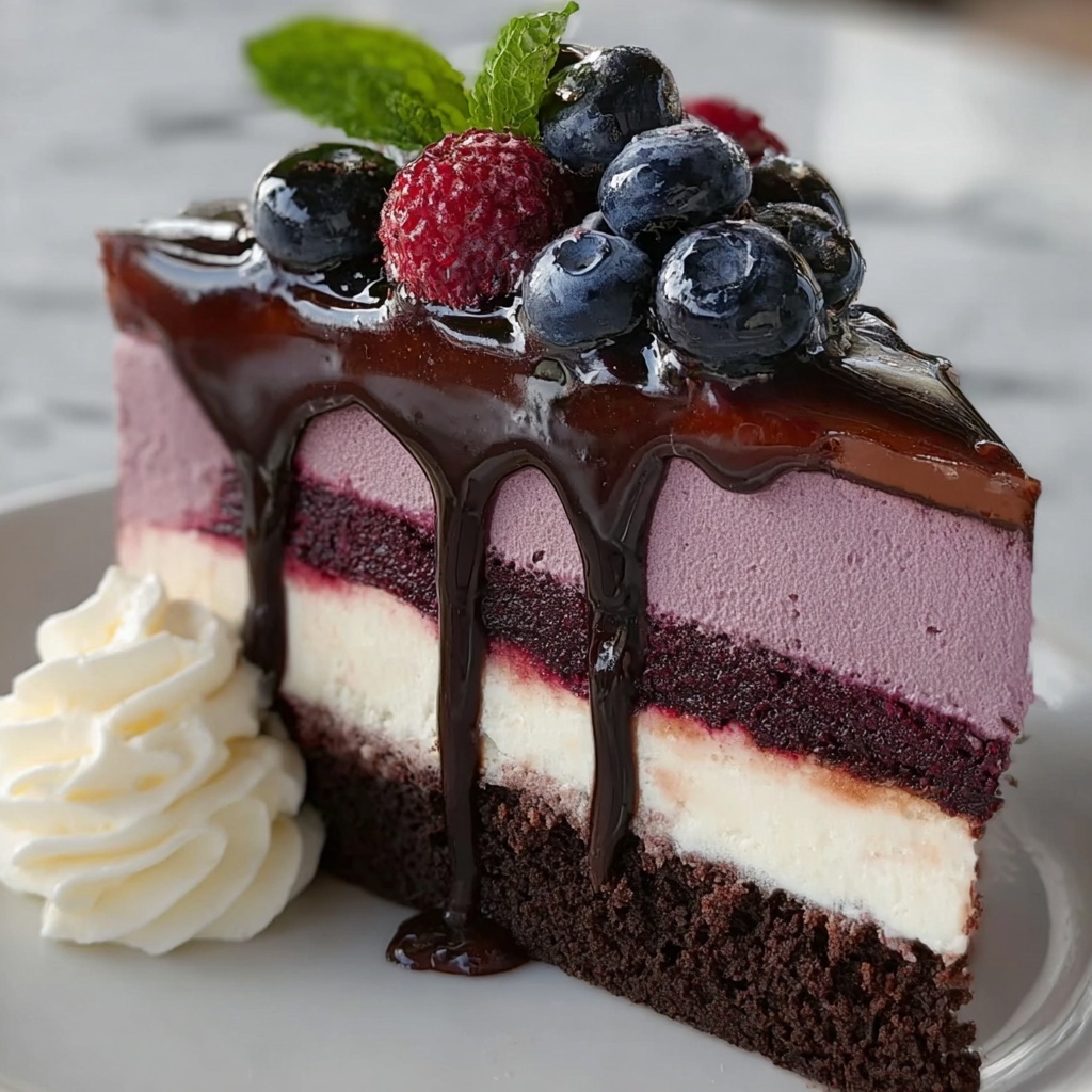 Blueberry Velvet Cheesecake Recipe - Recipe Image