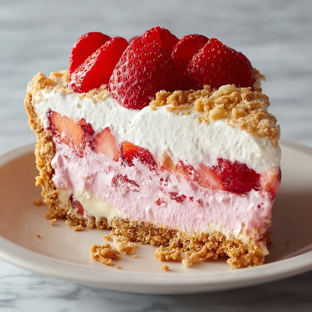 No-Bake Strawberry Crunch Cheesecake Recipe - Recipe Image