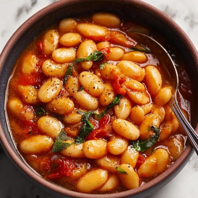 Tuscan-Inspired Garlic Butter Beans with Cherry Tomatoes and Spinach Recipe