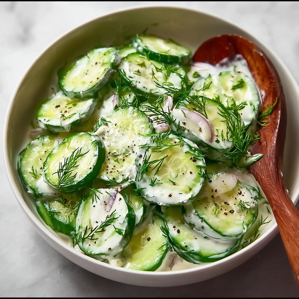German Creamy Cucumber Salad Recipe - Recipe Image