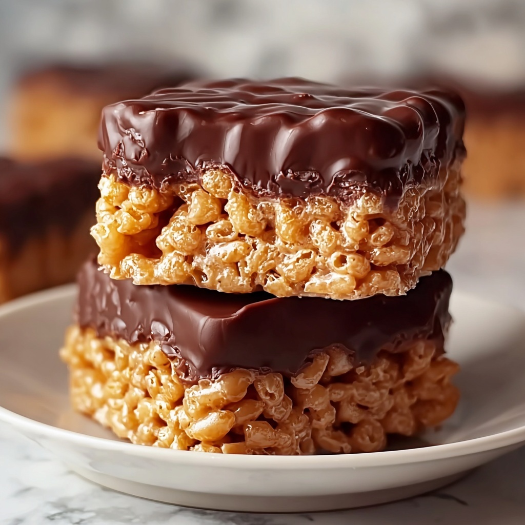 Peanut Butter Chocolate Rice Krispie Treat Cups Recipe - Recipe Image