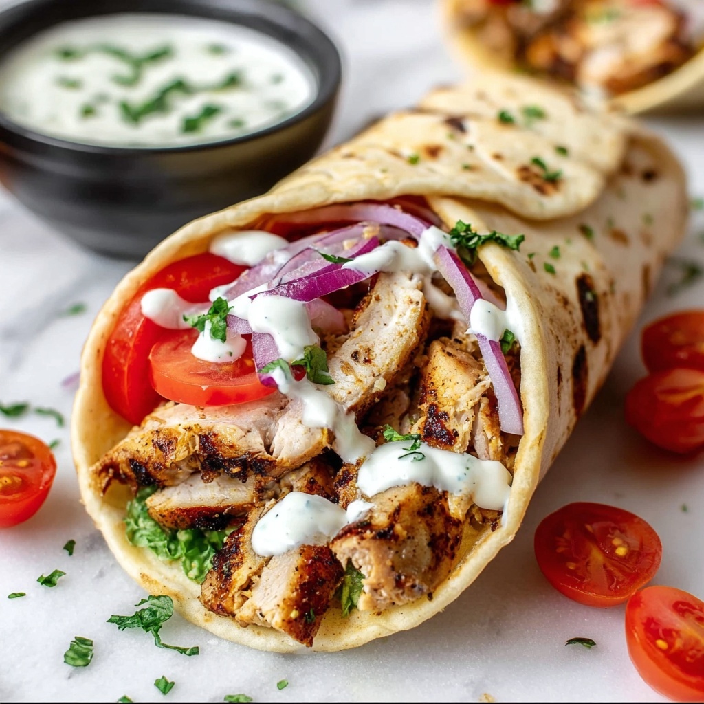 Chicken Gyros with Tzatziki and Fresh Vegetables Recipe - Recipe Image
