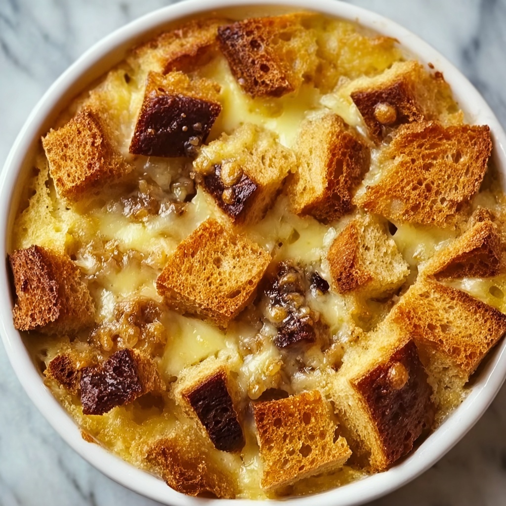 Old-Fashioned Bread Pudding with Vanilla Sauce Recipe - Recipe Image