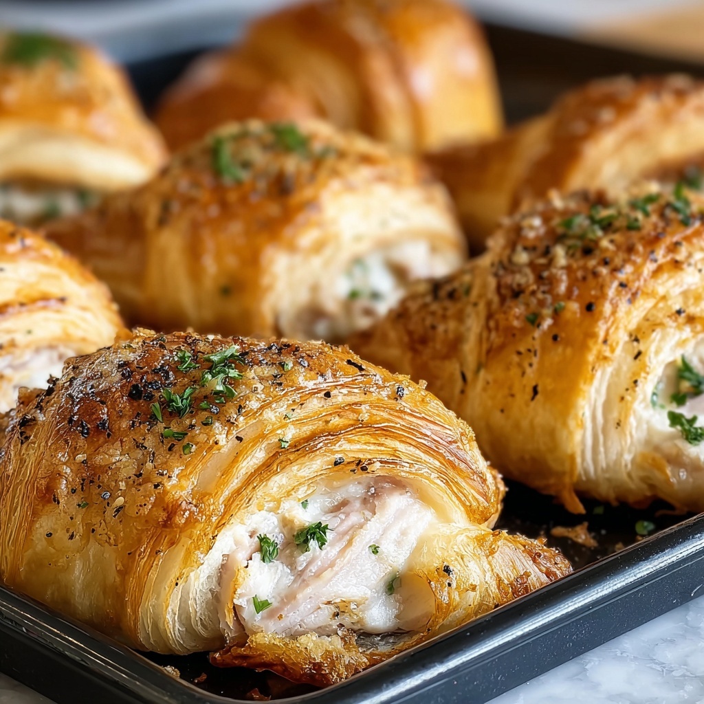 Buttery Garlic Baked Croissants Recipe - Recipe Image