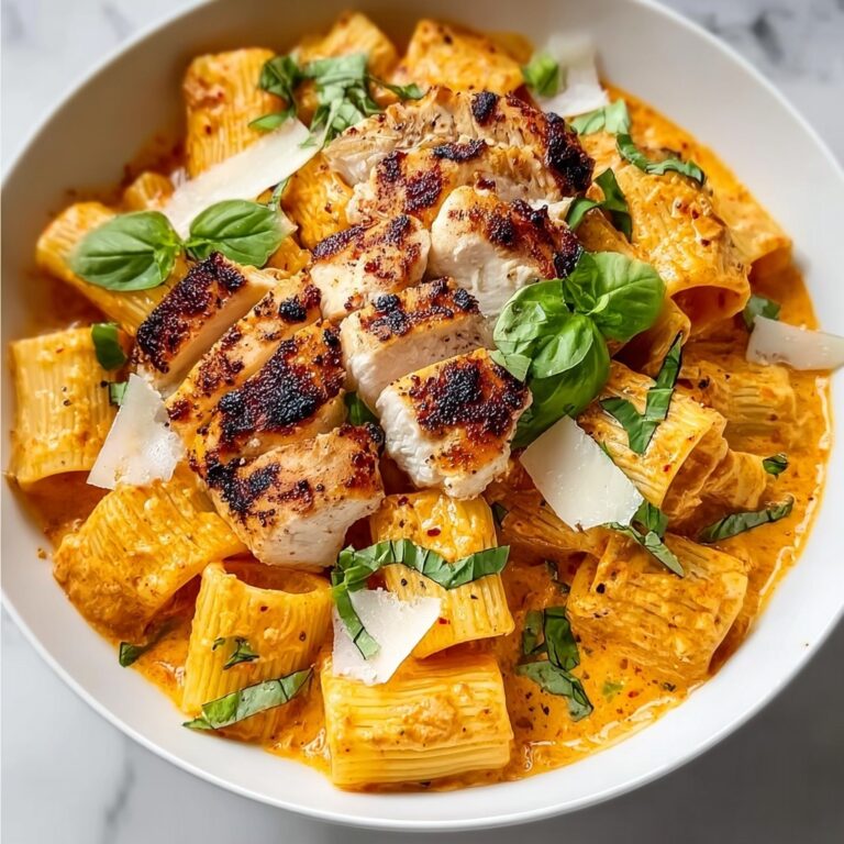 Burst Cherry Tomato Basil Chicken Rigatoni Recipe