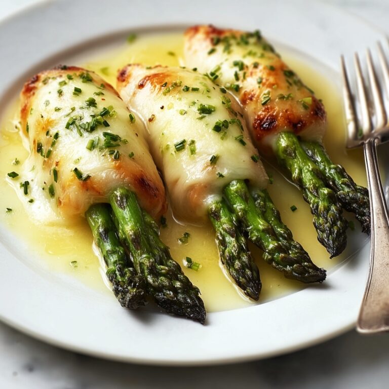 Asparagus Stuffed Chicken with Spinach Artichoke Cream Sauce Recipe